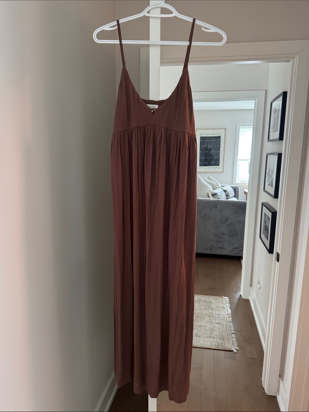 Gentle Fawn Rust Maxi Slip Dress with Spaghetti Straps
